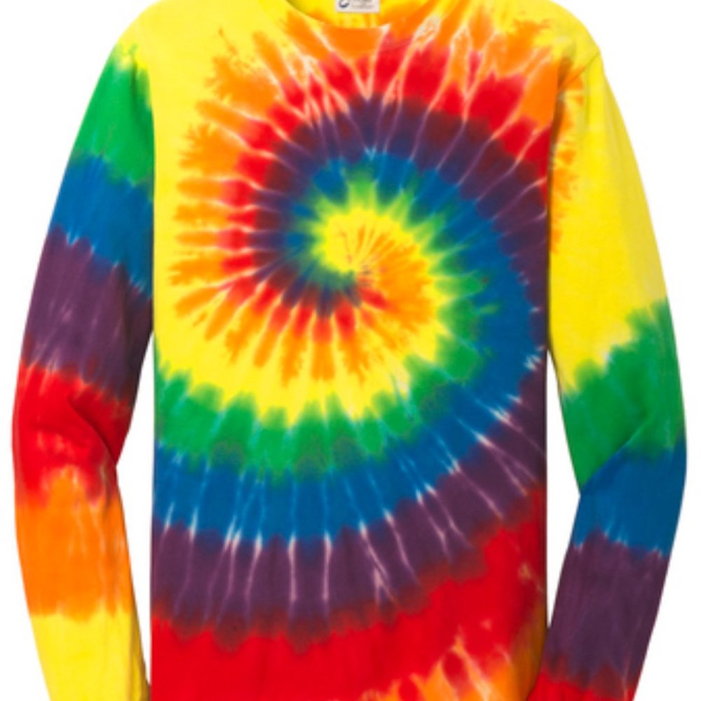NWT 100% COTTON! Womens or Mens Port & Company SWIRL PERFECT Tie-dye L/S Size L